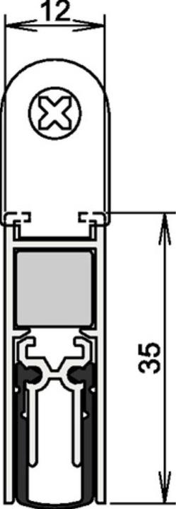 Athmer Türdichtung Doppeldicht® M-12/35 1-393 2-seitig Länge 1083 mm Aluminium silberfarben eloxiert Hol...