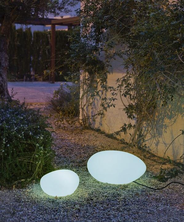 Produktbild Newgarden PETRA 40 LED Solar Steinleuchte, Stein-Design 40cm + RGB, Akku, Controller Innen & Aussen I
