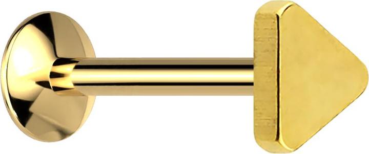 Image du produit Star Piercing Micro UFO Labret femelle plaqué or avec triangle (sans laiton, Acier chirurgical 316L)