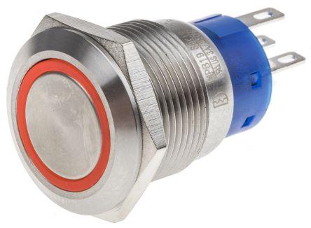 Image du produit Rs Pro 19mm,stainless,DPDT,Ring,mom,Rd,24V