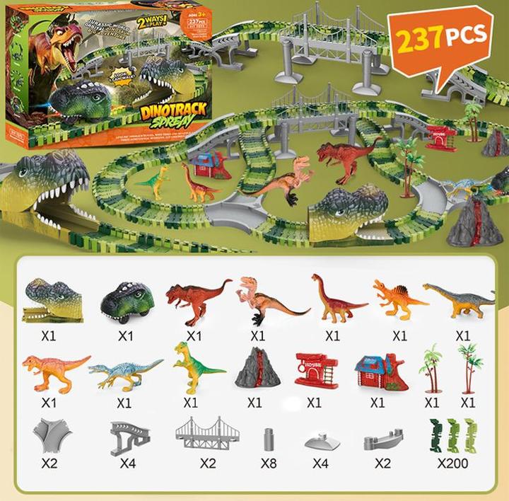 Produktbild VR Shinecon Rennstrecke Elektroauto Jurassic Univers, modular, 237 Stück