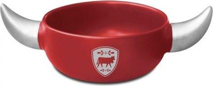 Steinlin Fonduecaquelon Hörner Kuh Induktion 24 cm rot