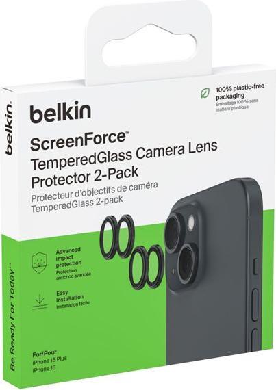 Actual product image Belkin 1x2 Kameralinsenschutz TempGlass iPhone 15/15 Plus (2 Piece, Apple iPhone 15)