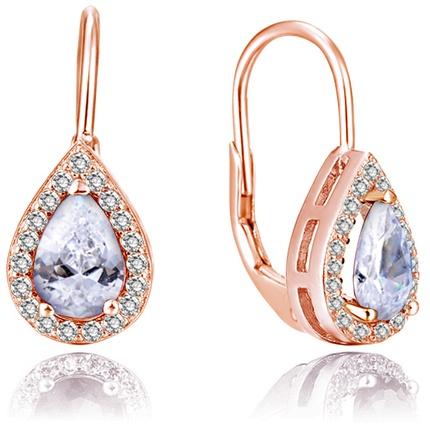 Produktbild Beneto Gold-plated earrings with clear zircons AGUC2231-ROSE