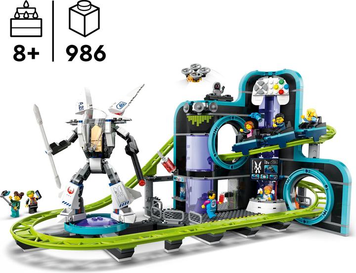 Produktbild LEGO Achterbahn mit Roboter-Mech (60421, LEGO City)