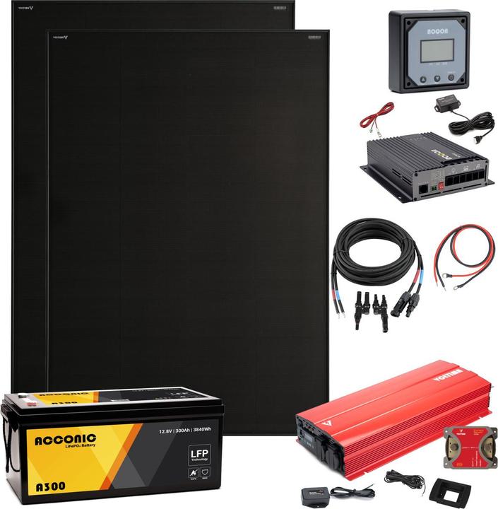 Actual product image Voltima Inselanlage 400Wp 2500W Wechselrechrichter und 300Ah Batterie (400 W)