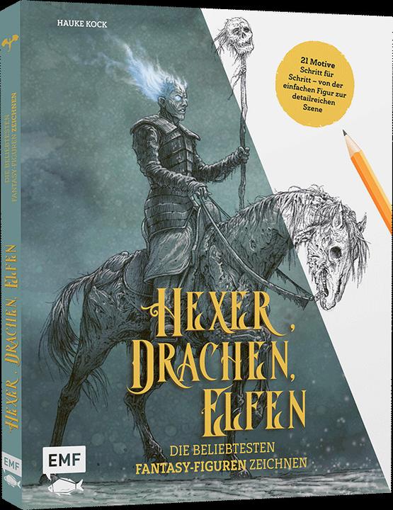 Immagine prodotto Hexer, Drachen, Elfen – die beliebtesten Fantasy-Figuren zeichnen (Tedesco, Hauke Kock, 2020)