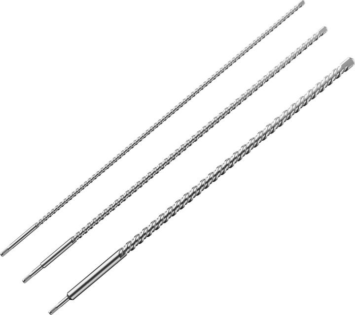 Actual product image Wiltec SDS drill bit 3pcs Ø12/16/24 mm 1000mm length Hammer drill bit Breakthrough drill bit (12 mm, 24 mm, 16 mm)