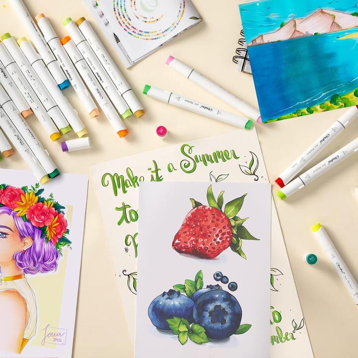Image du produit Ohuhu Marqueurs artistiques (Multicolore, 120 x)