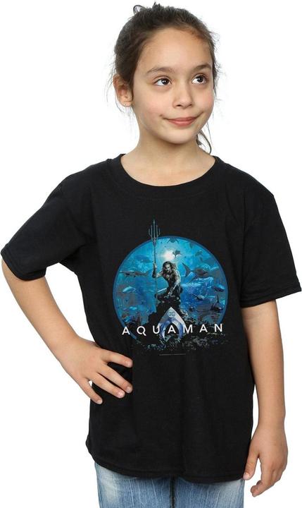 Produktbild Aquaman Circle Poster TShirt Mädchen (128)