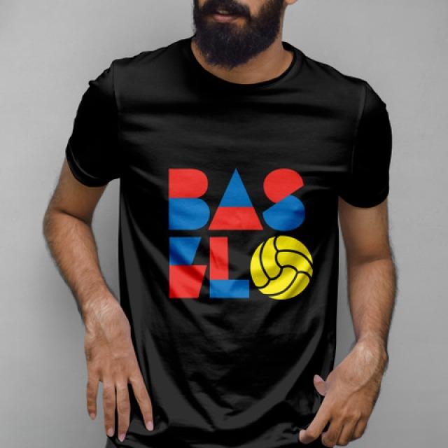 CreaDiva Basler Lyybli - T-Shirt Basel Fussball rotblau schwarz, Grösse S (S)