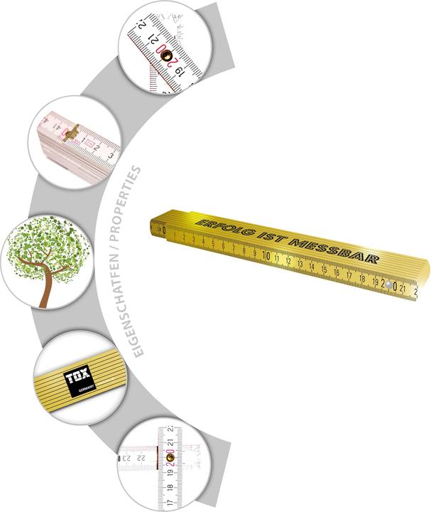 Produktbild Tox Doppelmeter «Erfolg ist Messbar», 2 m (cm, mm)
