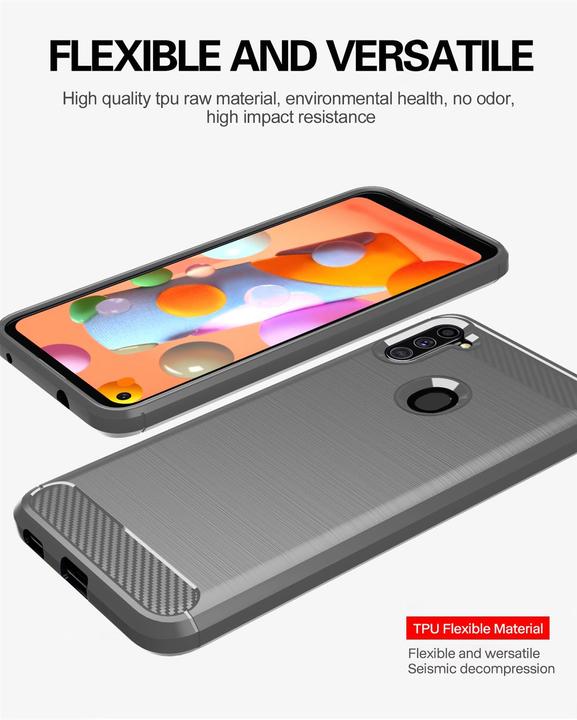 Image du produit Cadorabo TPU Ultra Slim carbon edelstahl Combi Cover (Samsung Galaxy A11, Samsung Galaxy M11)