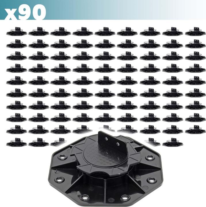 Immagine prodotto XPOtool Piani di terrazza Set 90x Piedi regolabili Hauteur 18-25mm 2700kg Lames Dalles Piscine (90 x)
