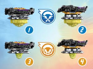 Productafbeelding Hasbro Beyblade Burst QuadStrike Light Ignite Beyblade Stadion Strijdset (Duits, Frans, Italiaans, Engels, Nederlands, Zweeds, Noors, Pools)