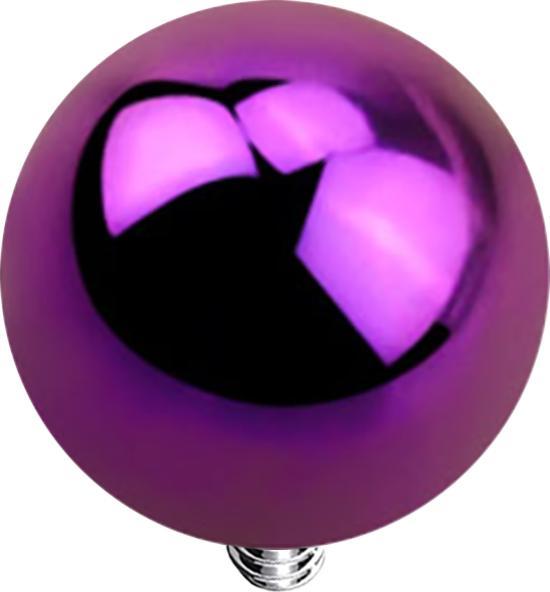 Actual product image Star Piercing Dermal Anchor ball violet with titanium coating (without brass, Surgical steel 316L)