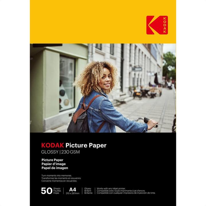 Immagine prodotto Kodak Carta fotografica 230g 11,8 mil lucida 4/6x100 (9891267) (230 g/m², 21 x 29,7 cm, 50 x)
