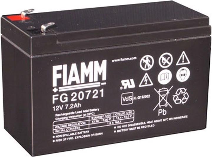 Actual product image Fiamm Battery FG20721 with 4,8mm plug contacts (12 V, 7.20 Ah)
