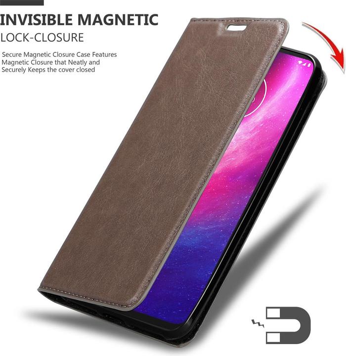 Actual product image Cadorabo Book Invisible Magnet Cover (Motorola One Hyper)