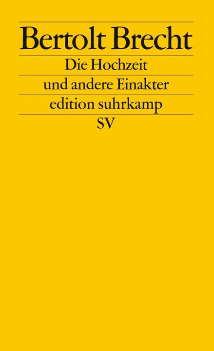Produktbild Die Hochzeit und andere Einakter (Deutsch, Bertolt Brecht, 2002)