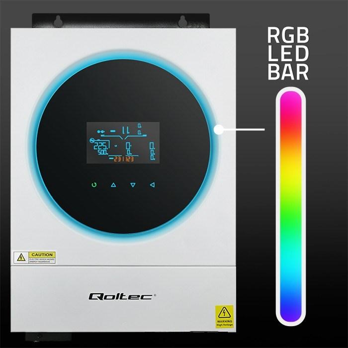 Produktbild Qoltec Hybrydowy inwerter solarny Off-Grid 4kVA| 4kW | 120A | MPPT | LCD | Wi-Fi | BMS | Sinus