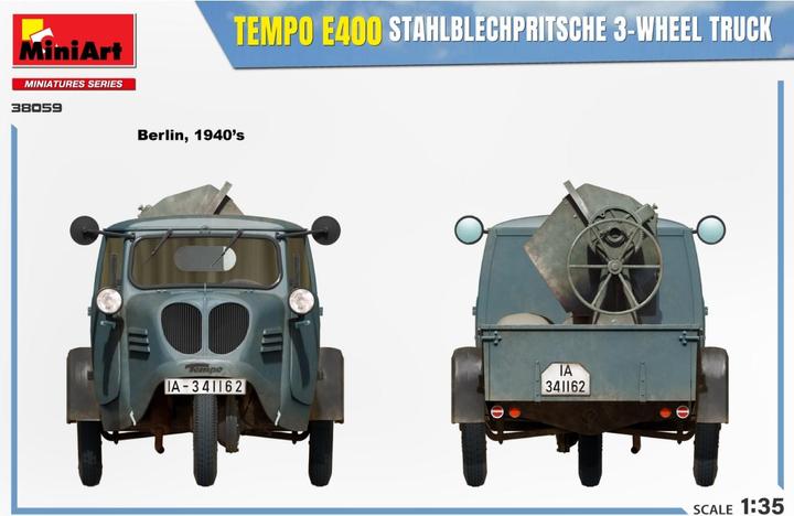 Produktbild 1:35 Tempo E400 Stahlblechpritsche 3-Rad