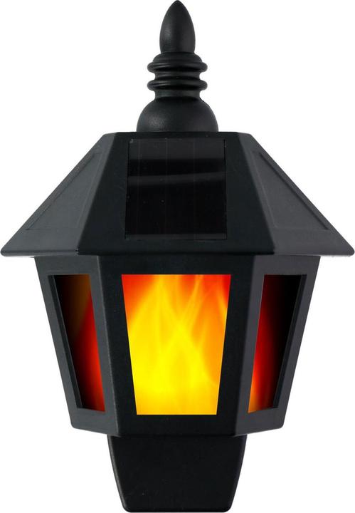 Produktbild Grundig Solar-Wandlaterne mit Flammen-Effekt, schwarz