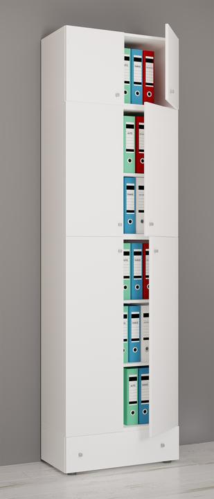 Immagine prodotto VCM Armadio per ufficio Armadio per archiviazione Lona 5 cassetti superiori con ante a battente (70 x 39 x 240 cm)