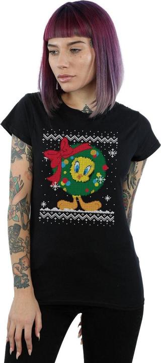 Produktbild Looney Tunes Tweety Pie Christmas Fair Isle TShirt (S)