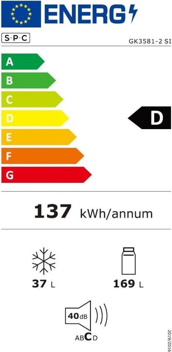Label énergétique SPC GK3581-2 SI (206 l)