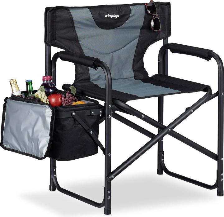 Actual product image Relaxdays Upholstered Director Chair With Cooler