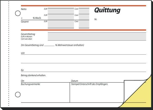 Image du produit Sigel Bloc de reçus Format papier : DIN A6 horizontal Autocopiant : Oui (40 x)