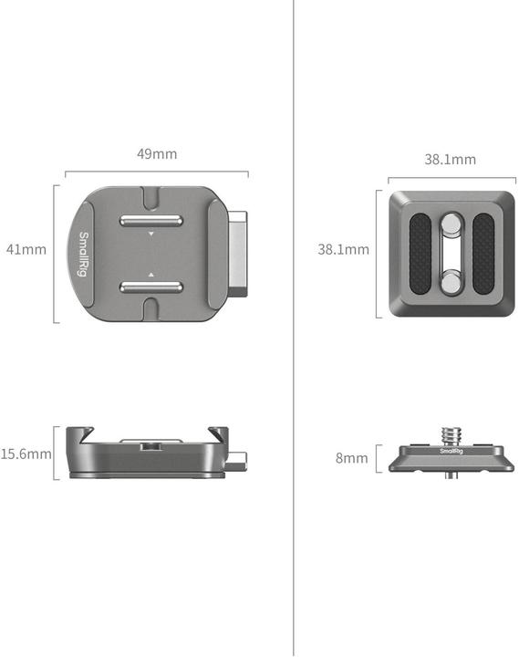 Immagine prodotto SmallRig HawkLock H38 Arca-Swiss Schnellwechselplatte (Piastra di aggancio rapido)