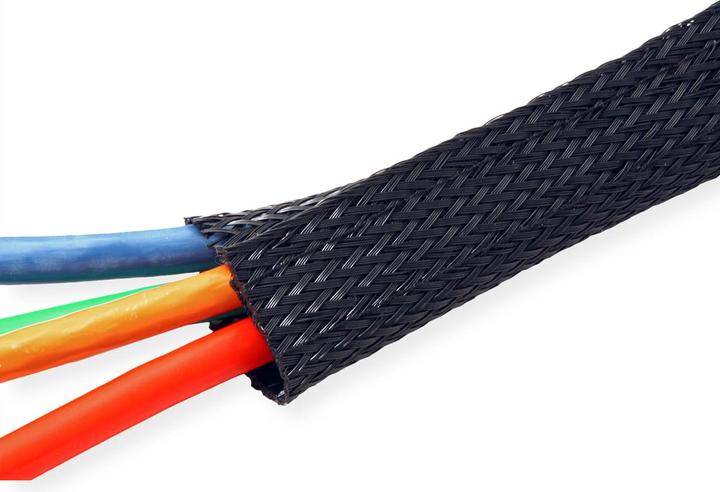 Produktbild Roline PVC Gewebeschlauch für Kabelbündelung, schwarz, 2,5 m (250 cm)