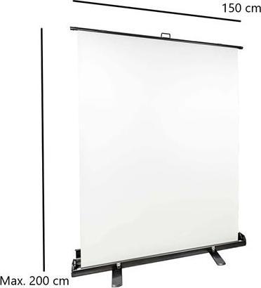 Image du produit Studioking Roll-Up écran de fond FB-150200FW 150x200 cm Blanc (150 cm, 200 cm)