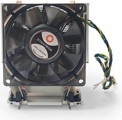 Actual product image Dynatron S6 Intel 4677 3U active aluminium heat sink with cooling fins and heat pipes in contact (38 mm)