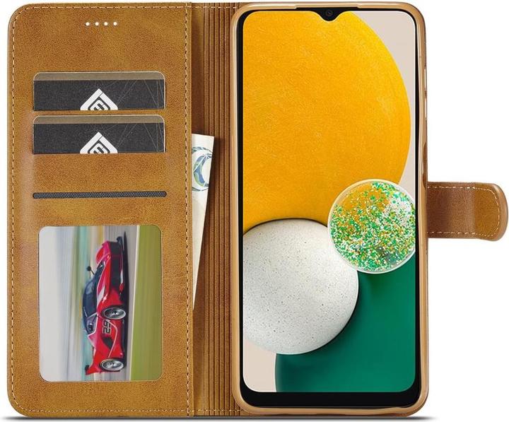 Actual product image LC.Imeeke Galaxy A15 - Leather case cover light brown (Samsung Galaxy A15)