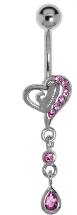Immagine prodotto Bijouteria Piercing ventre (Vetro (di orologio), Ottone rodiato in ottone rodiato, Acciaio chirurgico 316L)