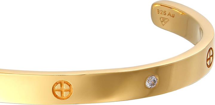 Produktbild Elli PREMIUM Armband Geo Bangle Kreuz Minimal Zirkonia 925 Silber (16 cm, 925er Sterling Silber, Zirkonia)