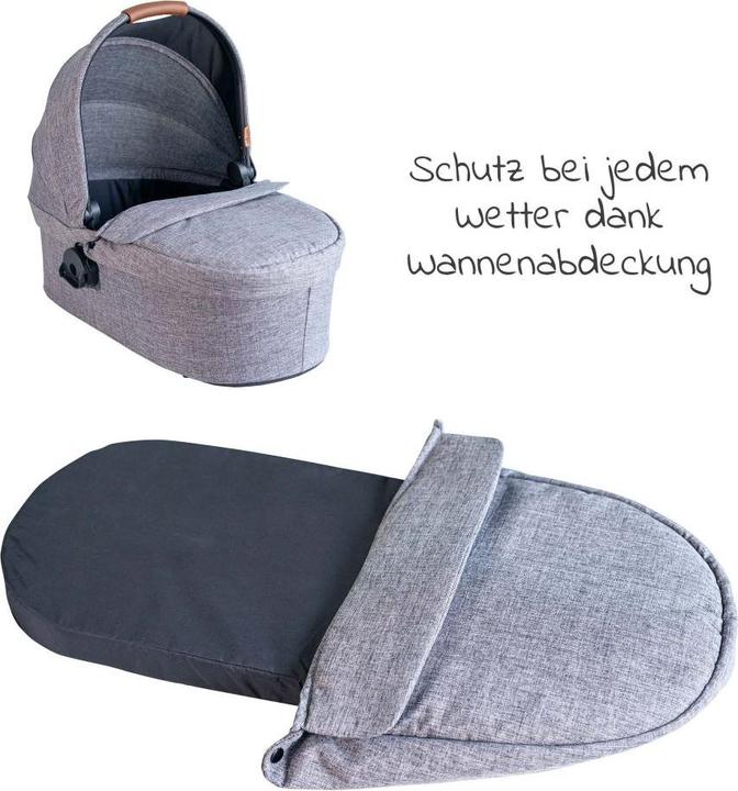 Actual product image ABC Design Pushchair attachments carrycot for Buggy Flash - Woven Graphite
