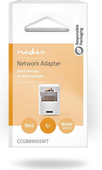 Image du produit Nedis Coupleur réseau | CAT5 | Non blindé | RJ45 femelle | RJ45 femelle | Droit | ABS | Boîte (S/FTP, CAT5, 0.04 m)