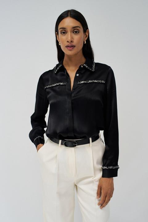 Image du produit Salsa Jeans Chemise à manches longues Shirt With Ribbon Tweed-Effect (M)