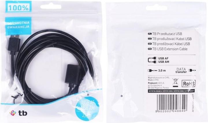 Immagine prodotto Cavo di prolunga USB AM-AF 1,8 m nero (1.80 m, USB 2.0)