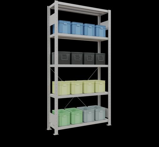Actual product image Schulte Lagertechnik MULTIplus330 boltless basic shelving system with cross brace