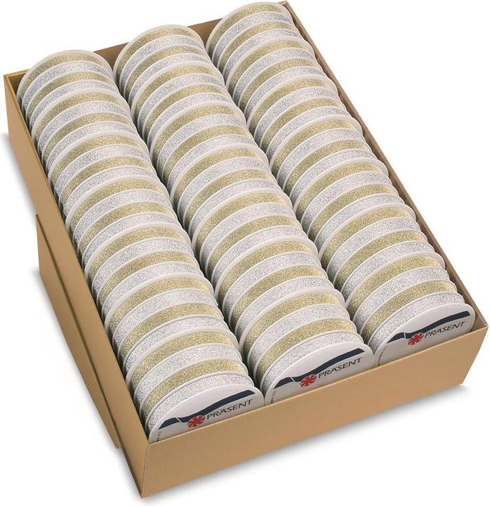 Produktbild Pattberg Geschenkband Poly Glitter 1 cm x 16 m, Gold (Geschenkband, 21 x)