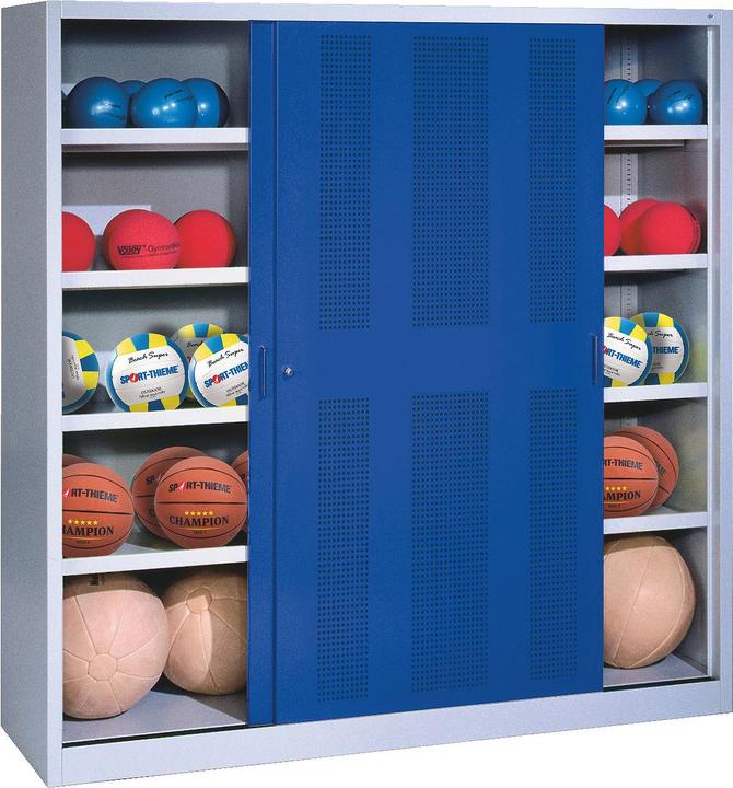 Produktbild C+P Ballschrank (HxBxT: 195x120x50 cm, mit Lochblech-Schiebetüren, Typ 4)