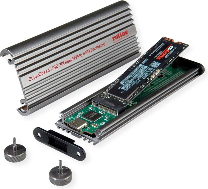 Actual product image Roline M.2 SSD enclosure (M.2 2280, M.2 2242, M.2 2260, M.2 2230)