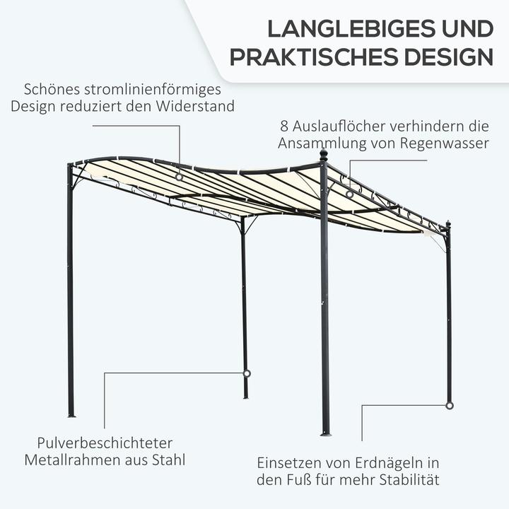 Produktbild Outsunny Gartenpavillon mit geschwungenem Dach (297 cm, 297 cm)
