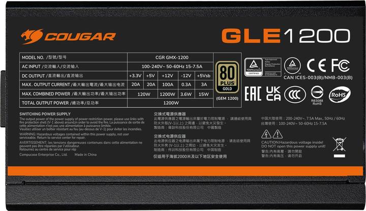 Productafbeelding Cougar Netzteil GLE 1200W ATX3.1 / 80 Plus Gold (1200 W)