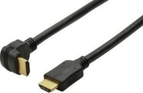 Actual product image Tecline HDMI cable, angled (version 1), HDMI 1.3b, gold-plated, 19-pin HDMI male/female, 3.0 m High-quality (3 m, HDMI)